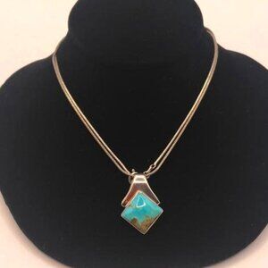 Sterling Silver & Turquoise Pendant Necklace